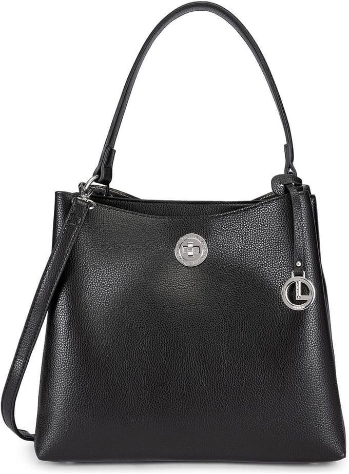 L.CREDI schoudertas Sarine Hobo Black zwart
