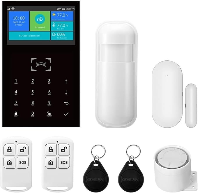 Home Security Alarm - Smart Alarm Systeem - Huis Beveiligen - 4.3 Inch Touchscreen - 22.9 x 12.7 cm - Wit