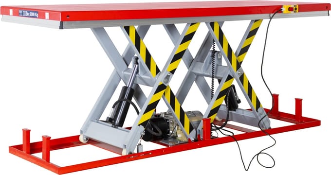 Elektrohydraulische schaarheftafel 1000 mm 2000 kg 230 V lengte 2500 mm MW Tools TPSL2110