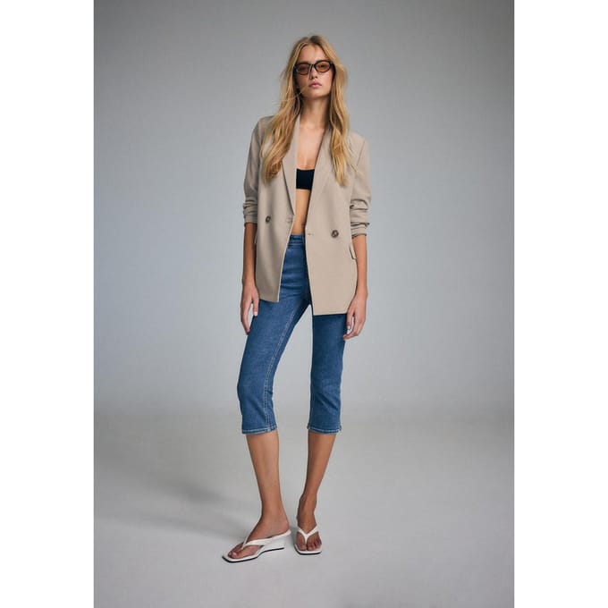 Stradivarius Rechte blazer met knopen  Bruin XS