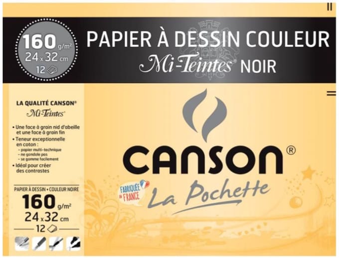 Canson C200317104, Kunstpapier, 160 g/m², 12 vel