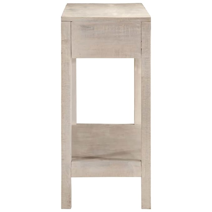vidaXL - Wandtafel - 110x35x75 - cm - massief - mangohout - wit