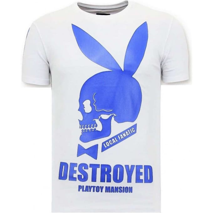 Exclusief Heren T-shirt - Destroyed Playtoy - Wit