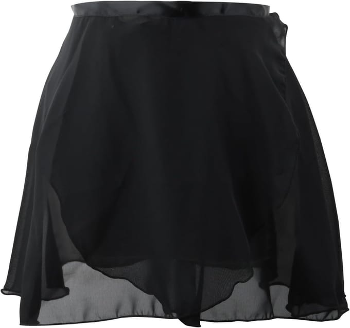 Balletrok voor meisjes, wikkelrok, chiffon, wikkelrok met verstelbare taille, stropdas, balletrok, wikkelrok, dansrok voor dames