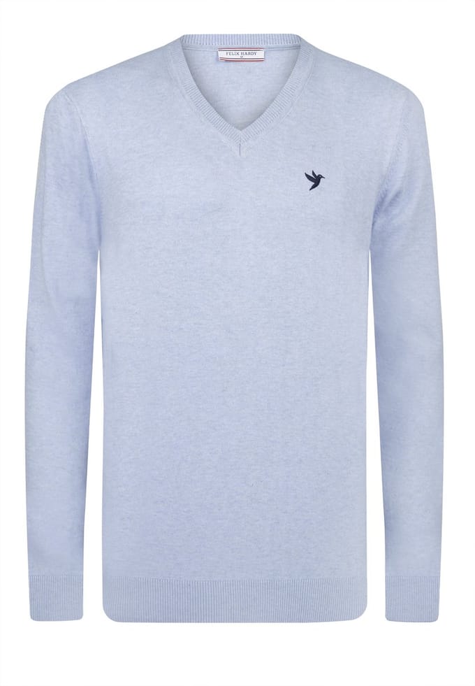 Felix Hardy Trui Met V-Hals - 100% Katoen Heren Blauw - S