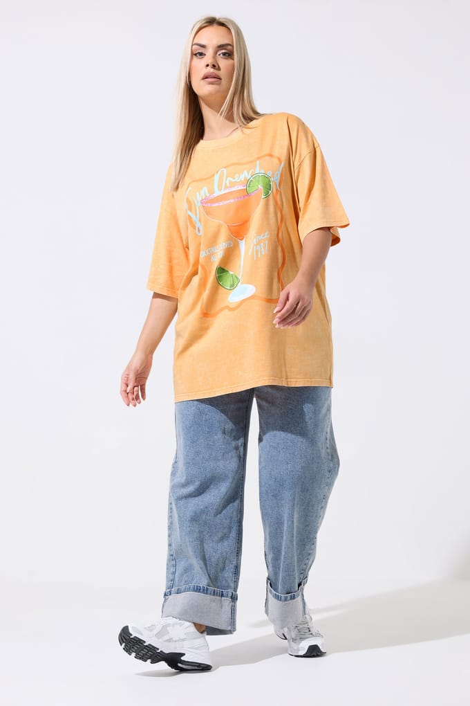 Limited Collection Oranje Lang 'Sun Drenched' Acid Wash Tshirt Size 48