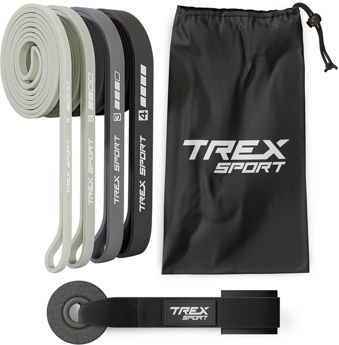 Trex Sport TX-004PB - Power Bands - Set van 4 - Met deuranker - Weerstand 2-41 kg