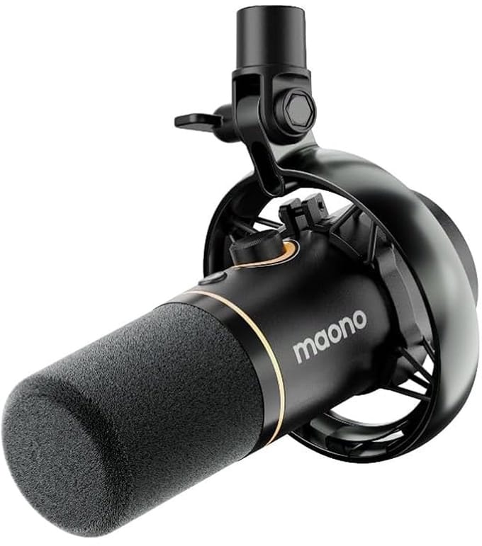 MAONO PD200W - Draadloze Podcast Microfoon - USB & XLR - Dynamische Microfoon - RGB - Noise Cancelling - Streaming & Podcast - Zwart