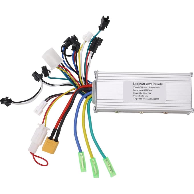 36V 48V 500W 28A Elektrische Fiets Borstelloze Controller Aluminiumlegering Behuizing Borstelloze Motor white