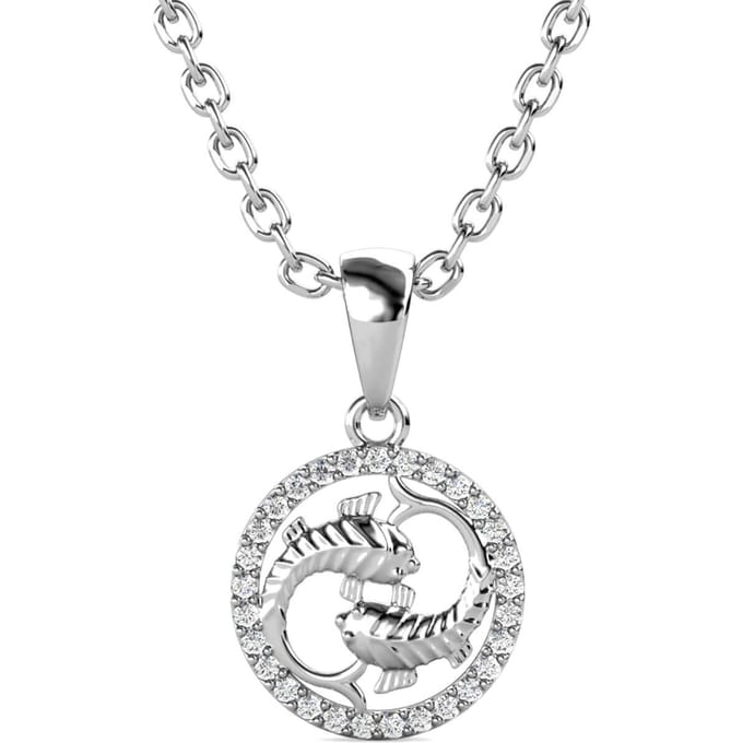 Vissen Zodiac Hangers - Zilver en Kristal