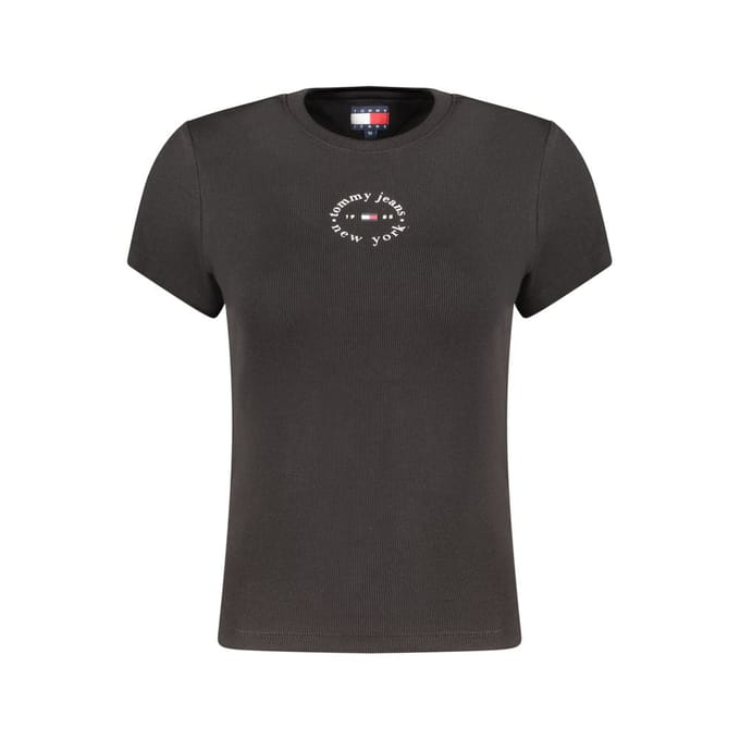Tommy Hilfiger Zwarte Katoenen Dames T-Shirt