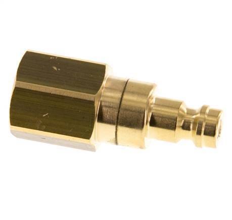 Messing DN 5 Luchtkoppeling Insteeknippel G 1/4 inch Binnendraad Double Shut-Off