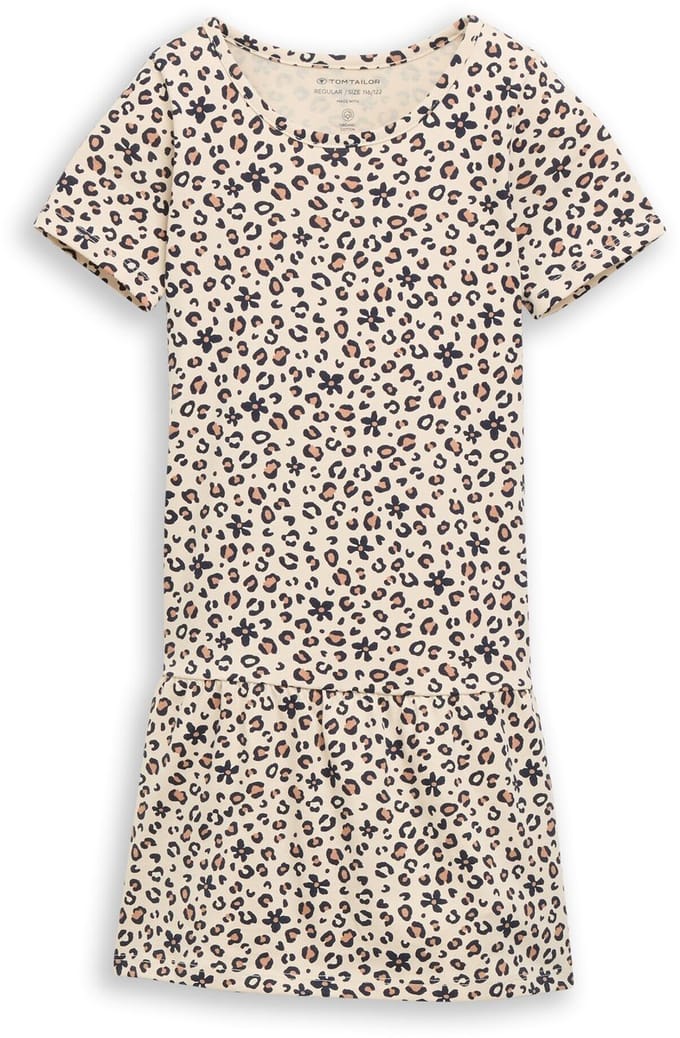 Tom Tailor - Minijurk met luipaardprint - Maat 92/98 - small leopard print