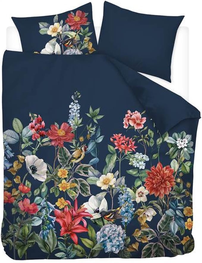 Snoozing Floran Dekbedovertrek - Extra breed - 260x200/220 cm - Blauw