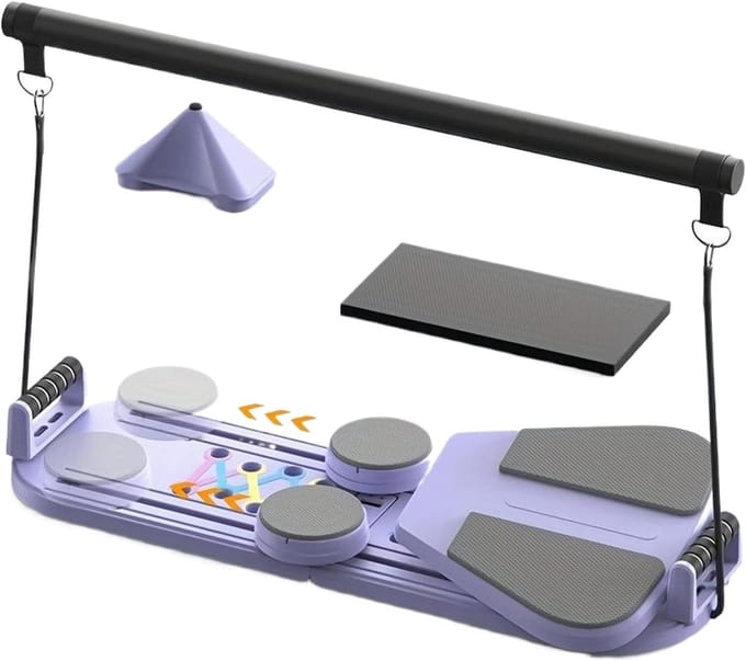 Pilates Board - Balans Trainer - Thuistraining - Opvouwbaar Trainingsplatform - 98x37cm - Paars