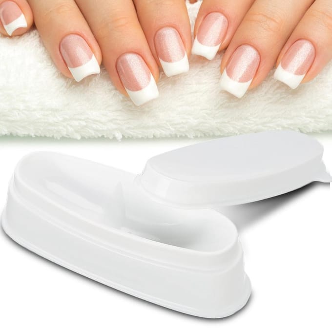 Draagbare Witte Nagel Dip Poeder Tray Manicure Mal Nagel Container beige