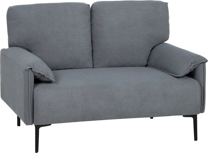 HOMCOM Loveseat Polyester, Metaal 127L x 72B x 84H cm Grijs