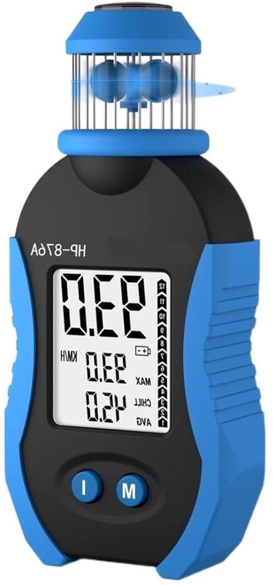 Digitale Anemometer - Windmeter Luchtsnelheid - HVAC Metingen - Compact Draagbaar Ontwerp - 300 g - Zwart