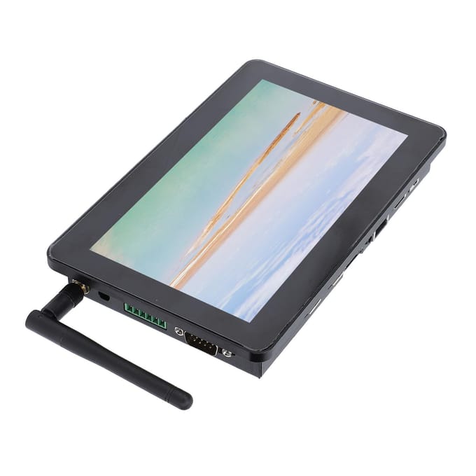 7 Inch Industriële Ingebouwde Panel PC 1024x600 16:9 Stofdicht Waterdicht Capacitief Industrieel Touch EU Plug