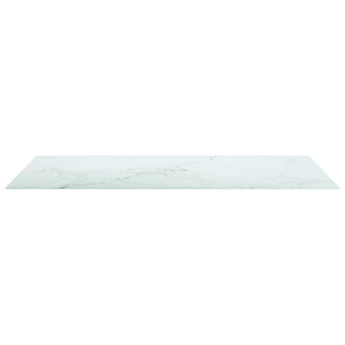 vidaXL - Tafelblad - 120x65 - cm - 8 - mm - gehard - glas - met - marmeren - design - wit