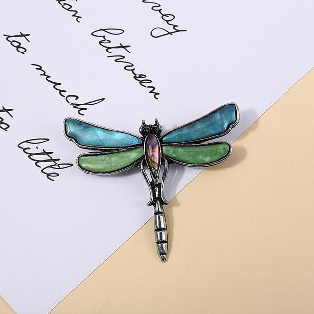 Mode Schelp Inleg Libel Broche Pin Cartoon Mode Abalone Schelp Corsage Kleding Accessoires beige
