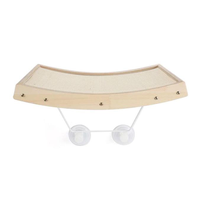 Hamac pour animaux de compagnie, plateforme de saut pour chat, lit pour chat, hamac de bain de soleil en bois massif white