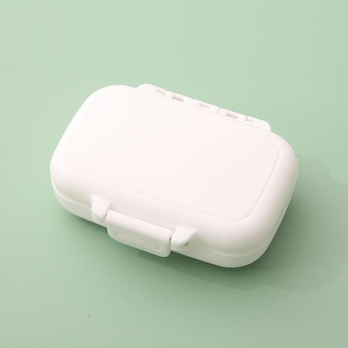 Mini draagbare pillen organizer case 3 roosters pillendoos tablet opslag container wekelijkse medicijn pillendoos pillendoos medicijn dispenser wit