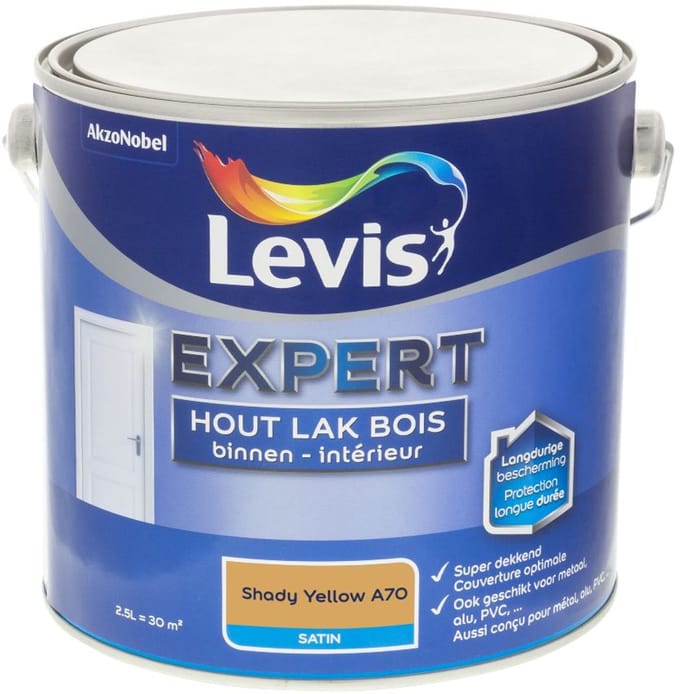 Levis - Expert Hout Lak Binnen Satin Mix - Shady Yellow A70 - Mengverf - 2,5 L