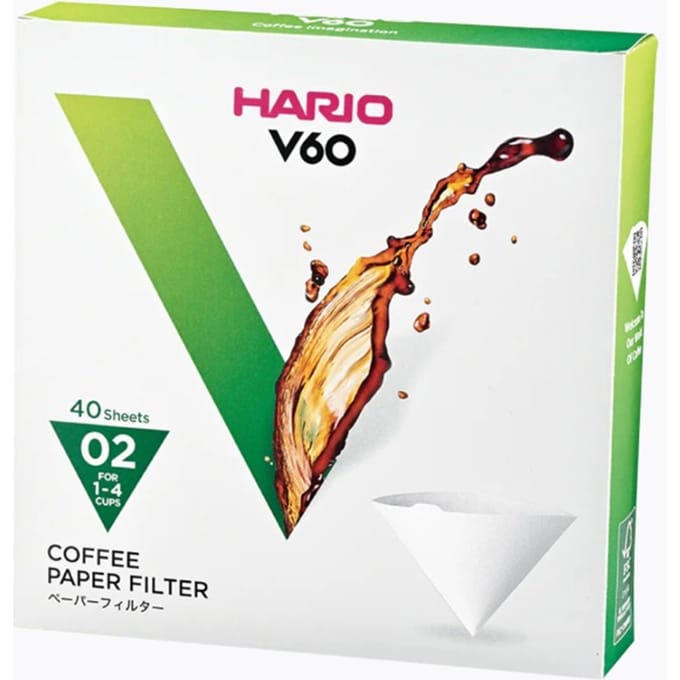 Hario papierfilter wit voor 02 druppelaar (40 stuks)