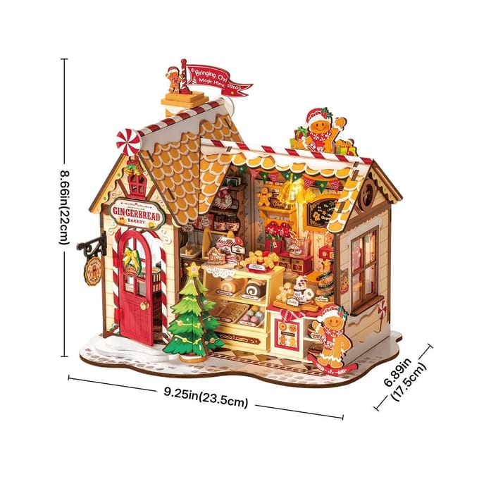 Robotime Rolife Gingerbread House - DG176 - Miniatuur - Knutselen - Bouwpakket - Creatief - Modelbouw