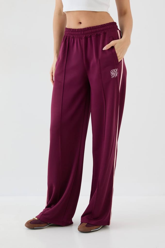 Dames DSGN Studio Tricot Contrast Rechte Pijp Jogger | Pruim | Maat: 2XL