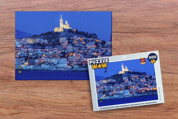 Puzzel Nacht - Marseille - Frankrijk - Legpuzzel - Puzzel 500 stukjes