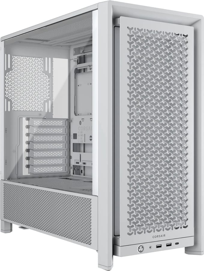 CORSAIR FRAME 4000D RS - Midtowermodel ATX - Gehard Glas - Wit - 3x RS120 fans