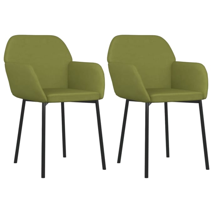 vidaXL - Eetkamerstoelen - 2 - st - fluweel - lichtgroen