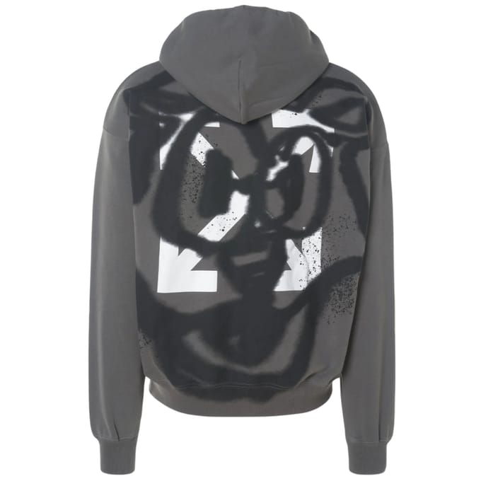 Gebroken witte teddy arrow skate-fit staalgrijze hoodie