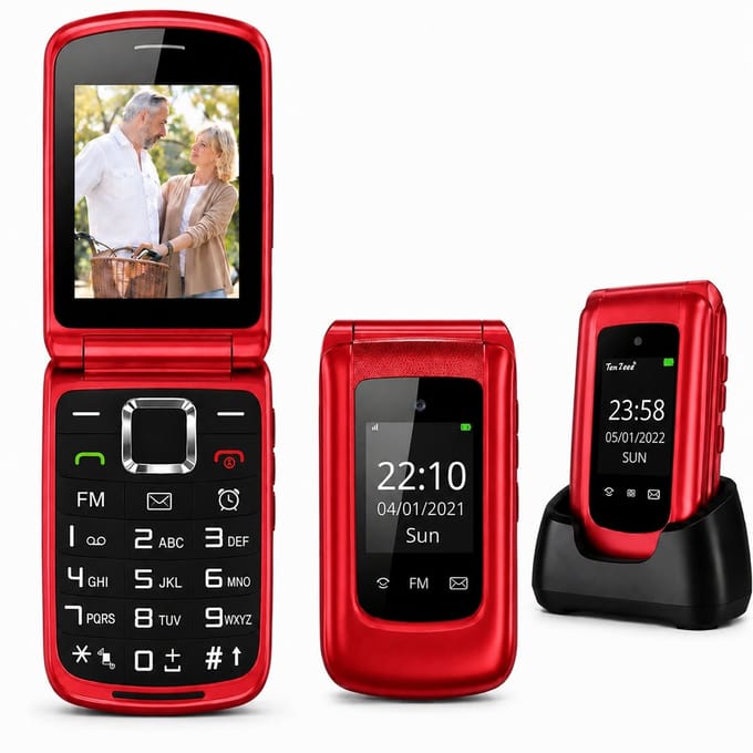 Senioren Telefoon - 4G + Extra Accu - Senioren Mobiele Telefoon - Grote Toetsen - Big Button