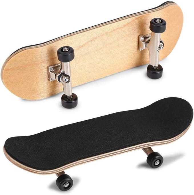 Mini Skateboards - Vinger Board - Ontspanning Hobby - Esdoorn Hout Constructie - 96 x 28 mm - Zwart