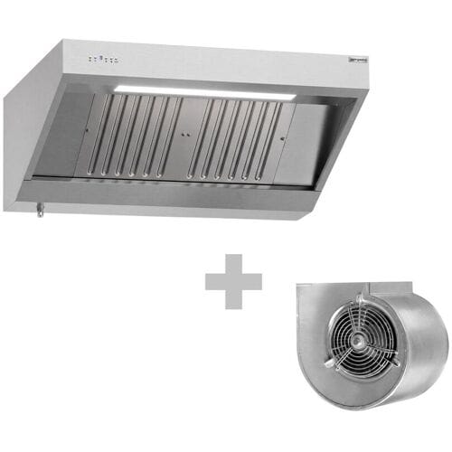 GGM Gastro Wandhaube mit Motor - 1200mm - mit Regler, Filter & Lampe
