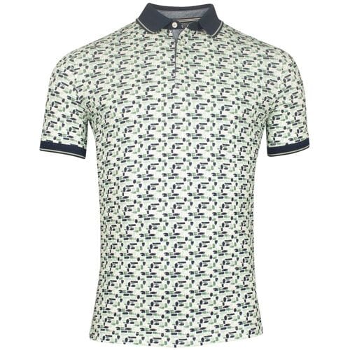 Baileys Polo Piqué Allover Brush Stroke Pattern Misty Green / male