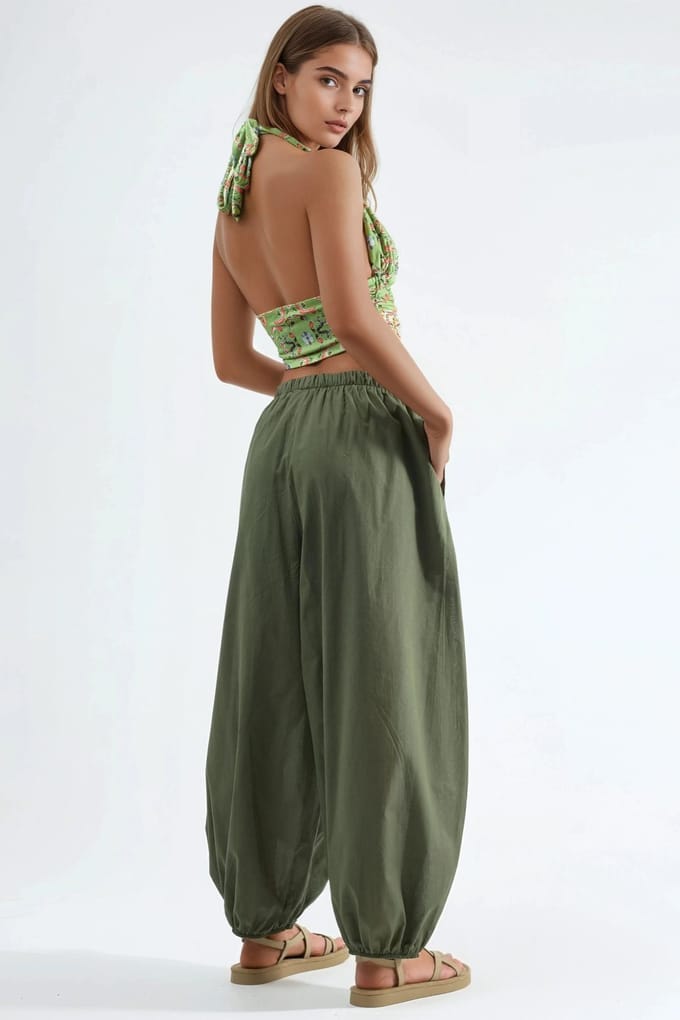 Elastische Taille Ballon Broek