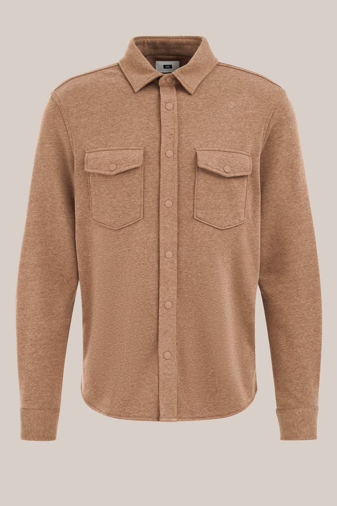 We Fashion Overshirt Caramel Größe: L | Casual hemden Outlet | Herren | Braun