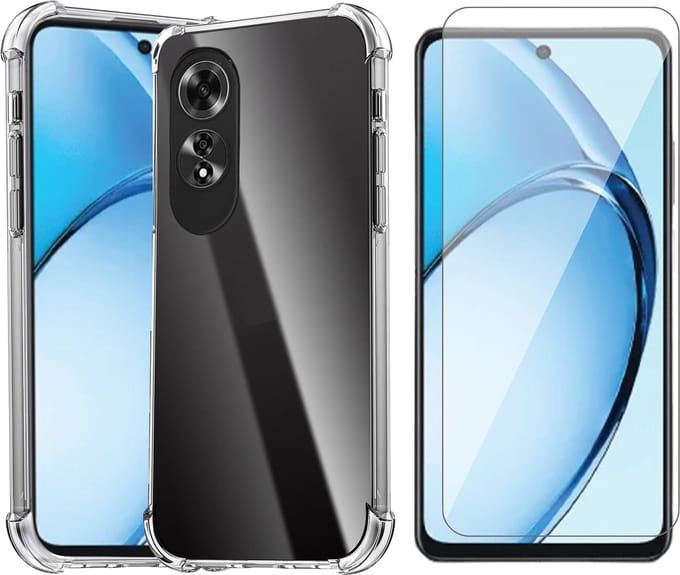 Hoesje geschikt voor Oppo A60 / A40 / A40m - Screenprotector Glas - Shockproof Transparant