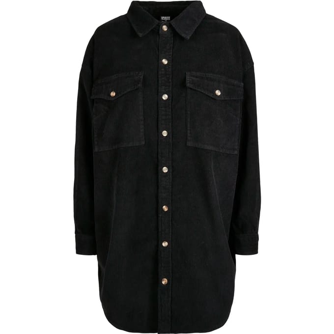 Urban Classics - Long Corduroy Blouse - S - Zwart