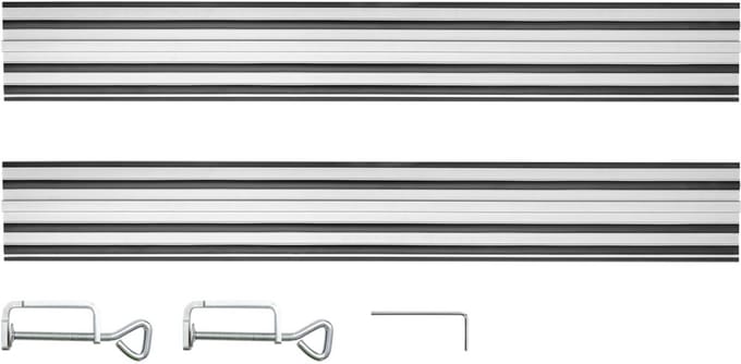 GRAPHITE Serie - Geleiders - 700 mm - Rubber Inzetstuk - Antislip Tape