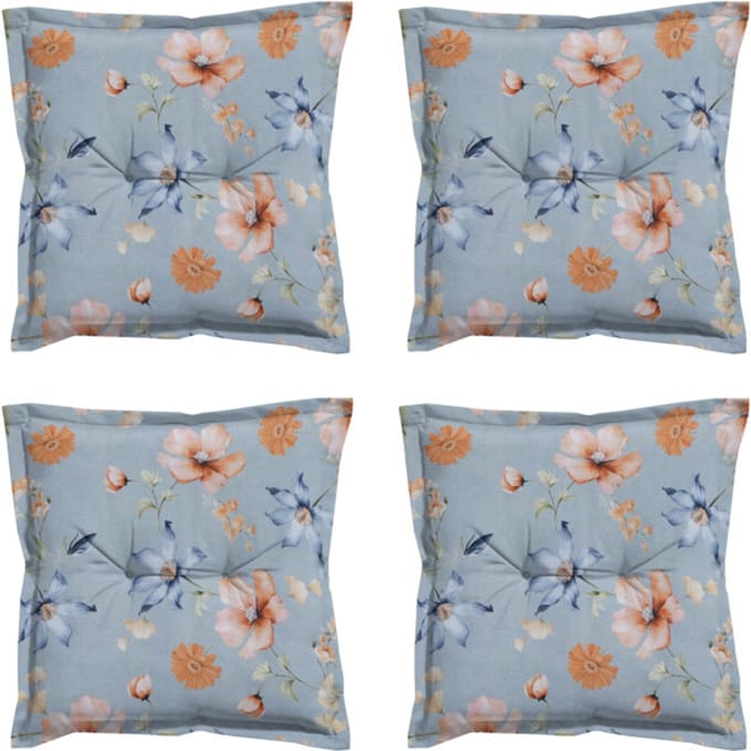 Madison - Zitkussen Florina blue - Ca. 50x50 cm - Set van 4