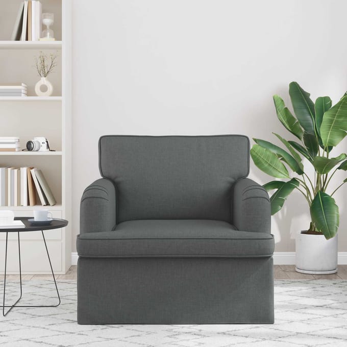 vidaXL - Bank - Donkergrijs - 84 - x - 80 - x - 85 - cm - Stof
