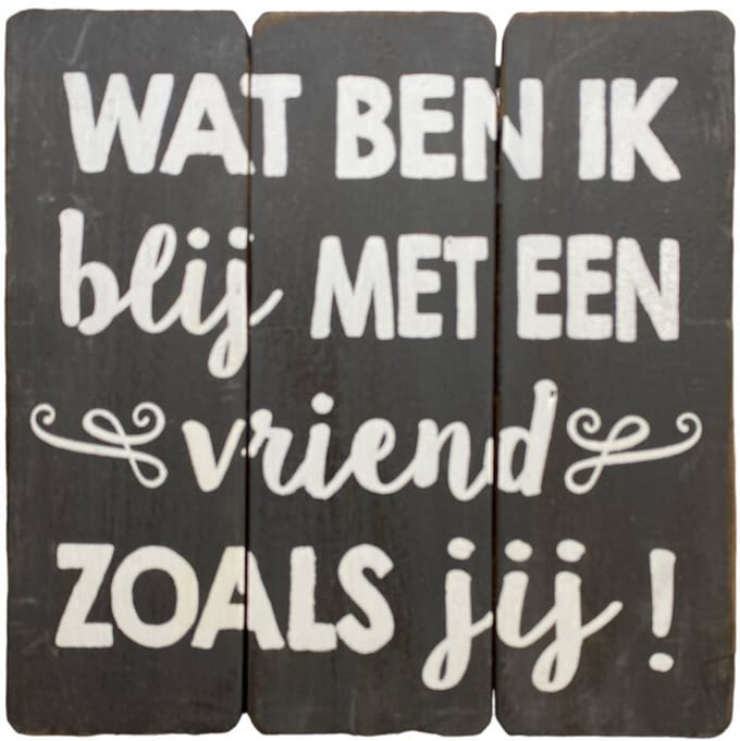 Tekstbord - Wat ben ik blij met een vriend zoals jij!