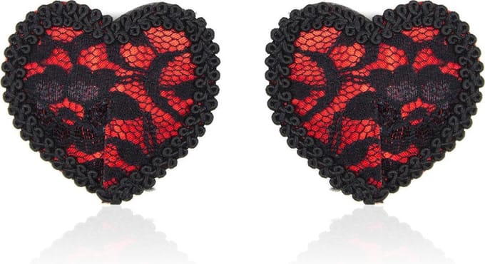 Banoch - Boudoir Heart Lace - Tepelversiering - Rood - tepelplakkers