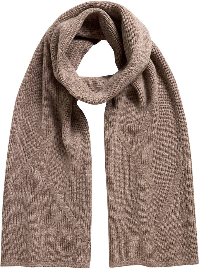 FALKE Selection Structured sneldrogend warm wol wintersjaal unisex beige - maat ONESIZE