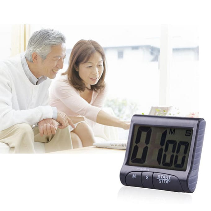 Digitale keukentimer met sterke magneet Achterkantstandaard Ophanggat Luid alarm Groot LCD-scherm